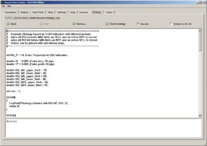 Forex Trading Strategy Description in Smart Forex Tester 1.0